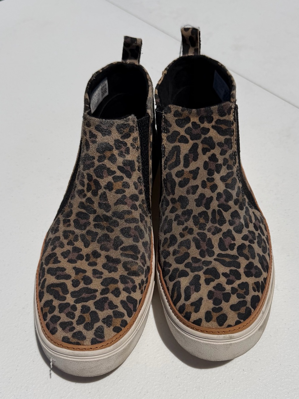 Toms Leopard Print Slip-On Sneakers in Brown and Black